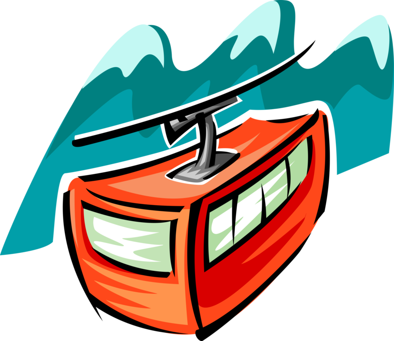 Vector Illustration Of Alpine Skiing Ski Gondola Or - Vector Illustration Of Alpine Skiing Ski Gondola Or (808x700)