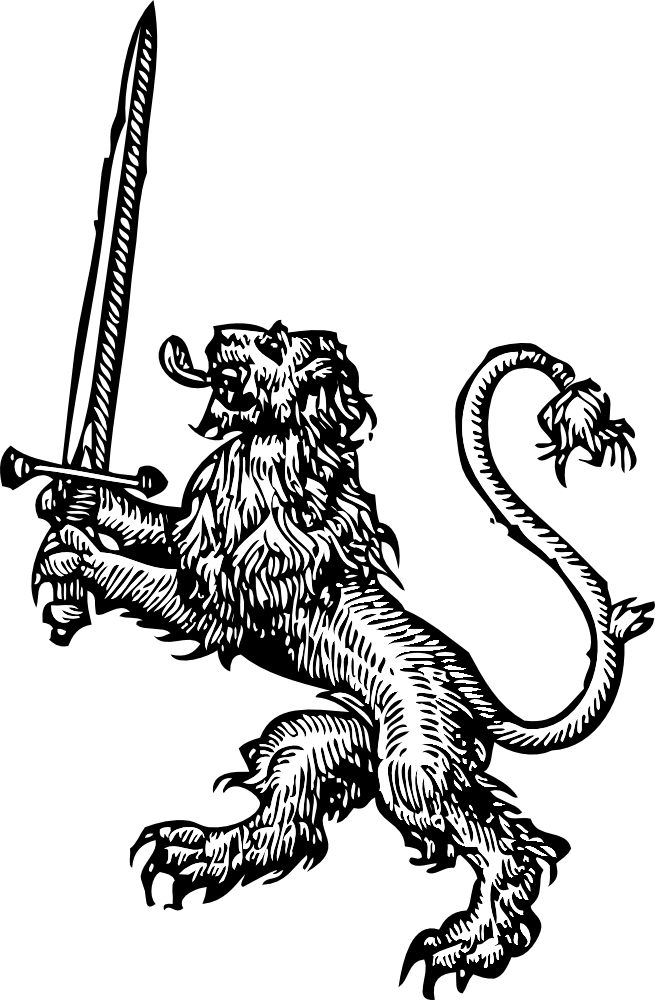Clip Arts Related To - Rampant Lion With Sword (655x1000)