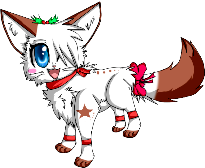 Christmas Cat Chibi - Cat Speedpaint Christmas (751x586)