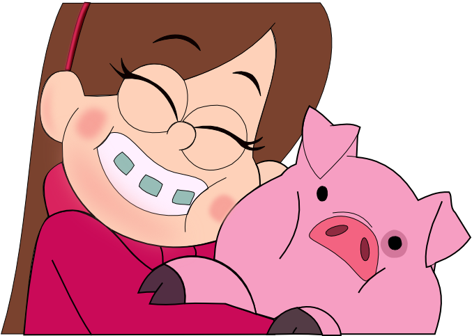 Mabel And Waddles By Bushybro4 - Pato Gravity Falls Png (843x482)
