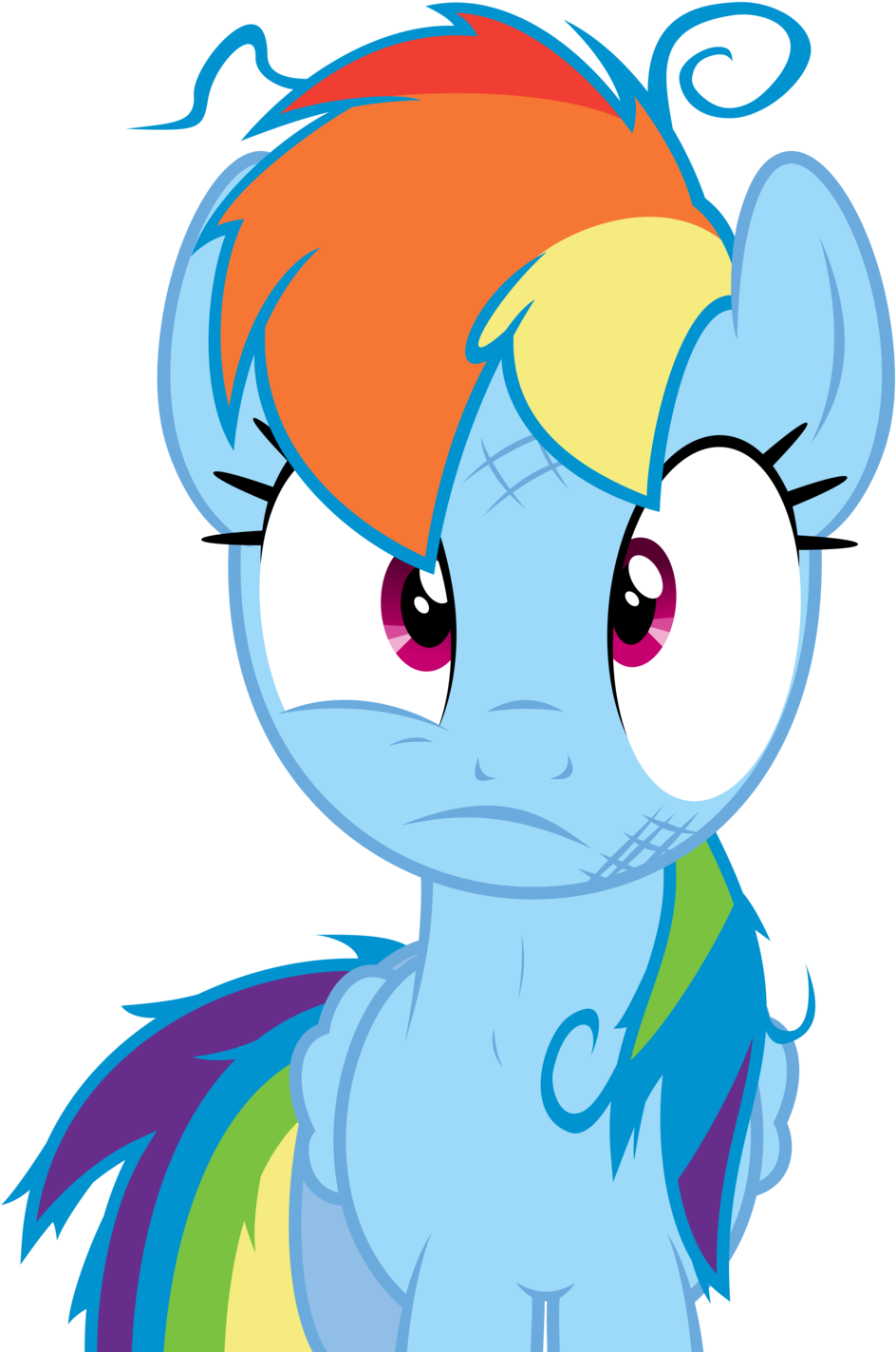 Rainbow Dash In Shock By Knight725 - Rainbow Dash Messy Hair (1024x1448)