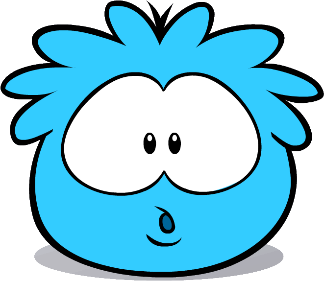 Blue Puffle Shocked - Club Penguin Gray Puffle (671x631)