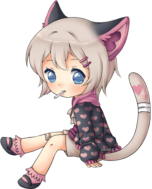 Toto, We're Not In Kansas Anymore - Anime Chibi Girl Sitting (600x750)