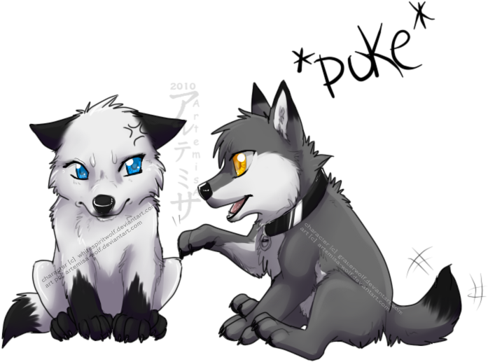 Poke By Artemisa Wolf - Chibi Anime Wolf - (800x600) Png Clipart Download