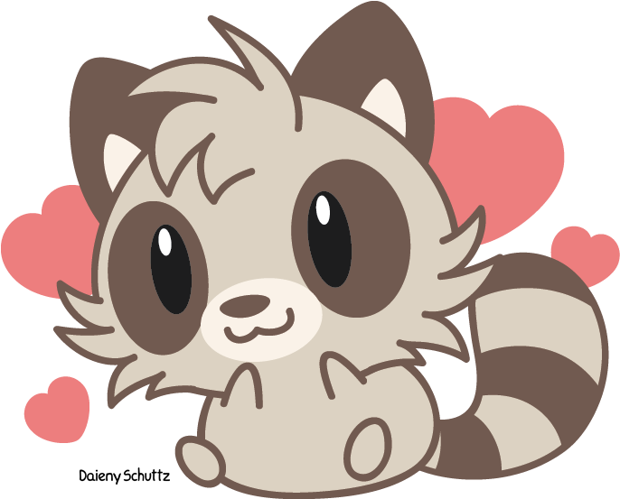 Simple Wolf Head Drawing Download - Chibi Raccoon (729x604)