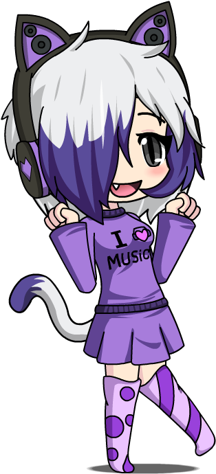 Anime Chibi Wolf Girl Roblox Download - Gacha Anime (370x700)