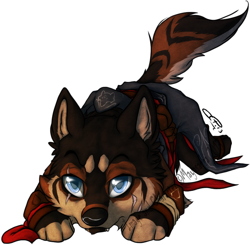 The Chibi Bored Wolf - Cartoon (854x841)