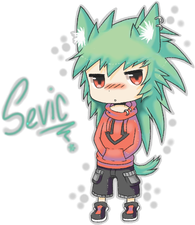 Chibi Human Sevic By Deerzii - Draw Wolf Human Chibi (400x457)