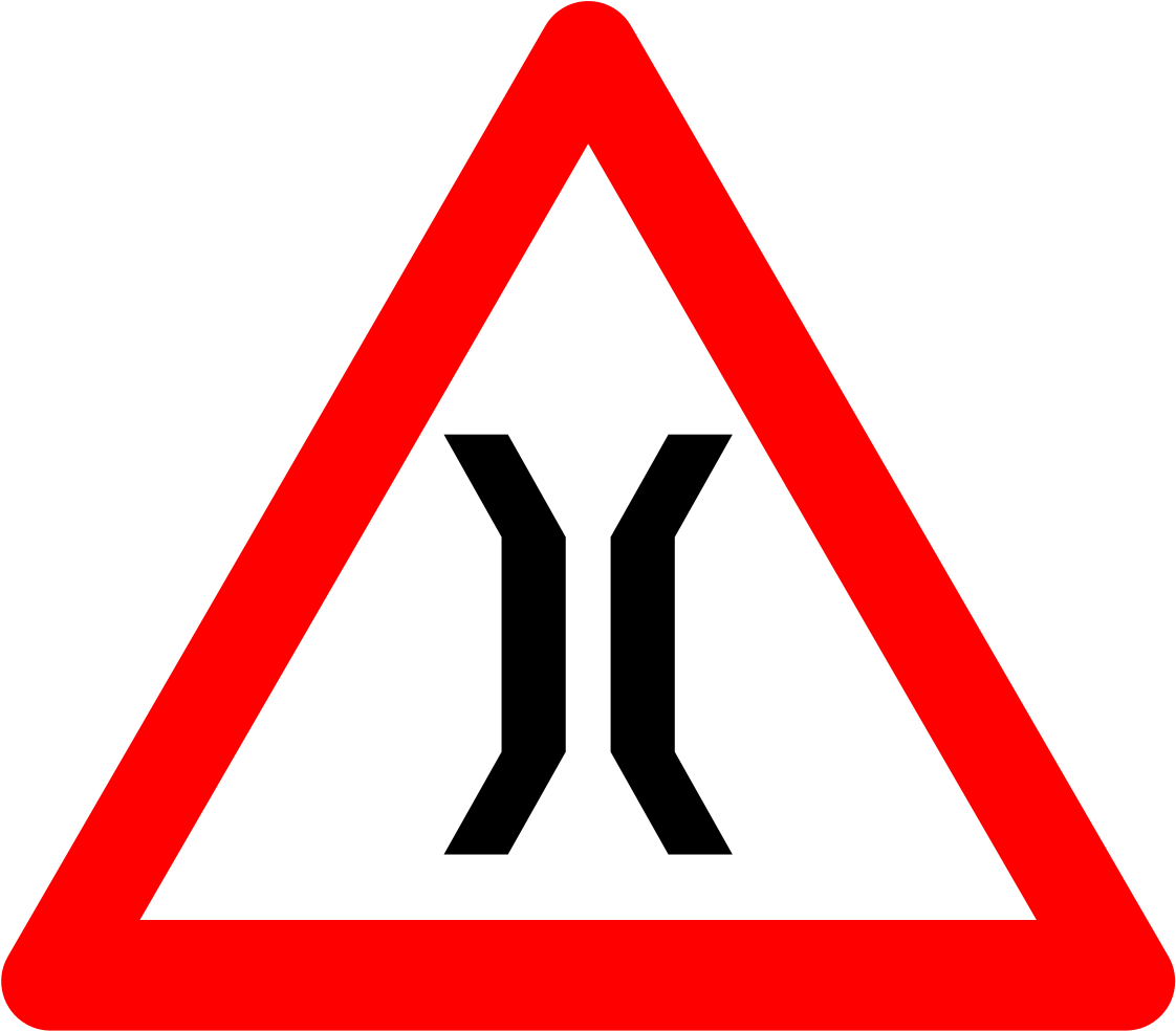 Narrow Bridge Sign - Narrow Bridge Sign (1164x1024)