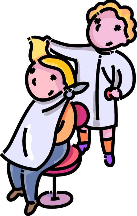 Vector Illustration Of Primary Or Elementary School - Barbershop (443x700)