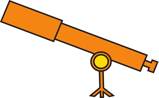 Telescope Icon In Isolated For Education Concept - Telescope Icon In Isolated For Education Concept (550x339)