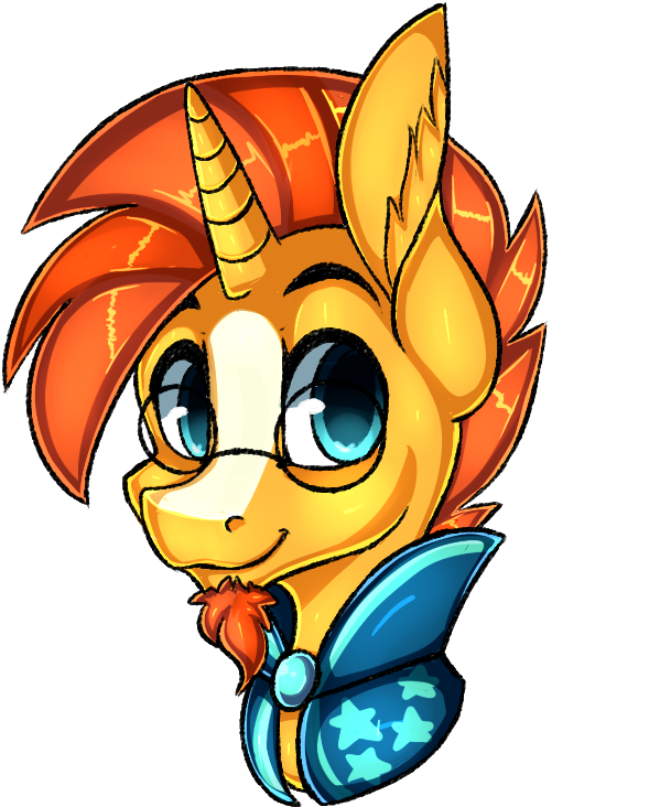 Sunburst Headshot By Pinipy - Cartoon (691x805)