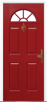 Cool Front Door Clipart Sunburst Door 4 Panel 1 Sunburst - Black Composite Doors (347x465)