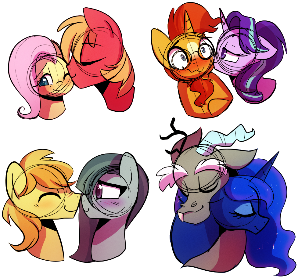 Little-tweenframes, Big Macintosh, Blushing, Boop, - Luna Ships Mlp (1000x1000)