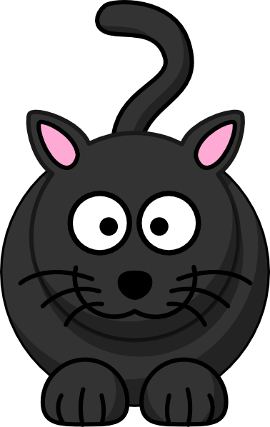 Clker Clipart Black Cat Small Eyes Clip Art At Clker - Cartoon Cat Simple (378x598)