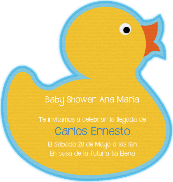 Invitaciones Baby Shower Online Patito Amarillo Be - Invitaciones Para Baby Shower De Patito (569x600)