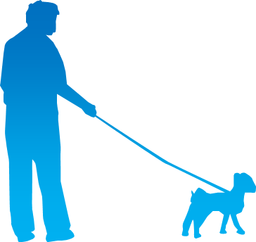 犬を散歩する人のシルエット - Person (364x344)