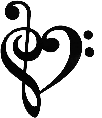 Clef Note - Bass Clef And Treble Clef Heart (500x500)