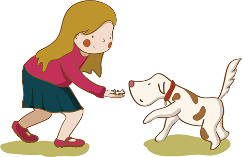 The Beginning Of My Life Story Girl And Dog - Girl With Dog Clipart (500x325)