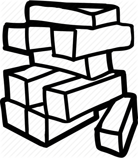 Pin Jenga Clipart - Jenga Clipart Black And White (447x512)