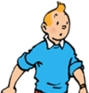 Cartoon Drawing Of A Young Man And His White Dog Walking - Tin Tin And Snowy (415x310)