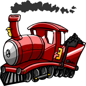 Red Train - Cartoon Trains With Smoke (360x362)