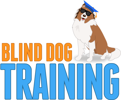 Blind Dog Training - Cartoon (494x413)