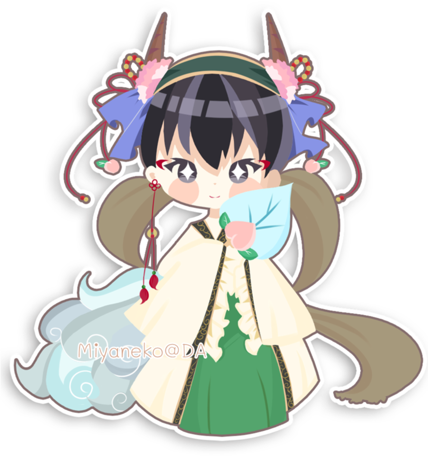 Hakutaku Ver Chinese Goddess By Miya-neko - Hoozuki X Hakutaku Chibi (854x935)