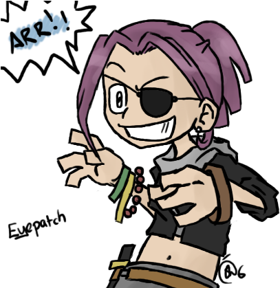 Pirates Eyepatch By Lalalakirby - Cartoon (424x418)