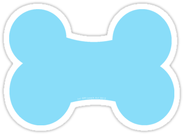 "little Dog Bone Die Cut In Carribean" Stickers By - "little Dog Bone Die Cut In Carribean" Stickers By (375x360)