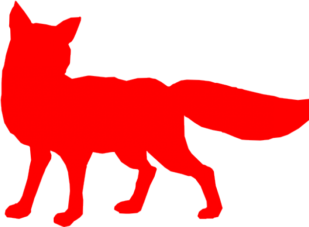Red Fox Clipart Line Art - Fox Silhouette (640x480)
