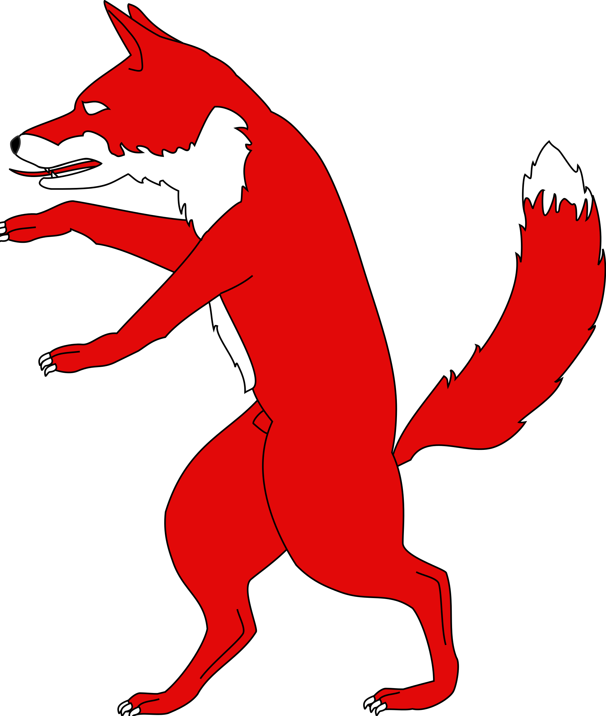 Red Fox Clipart 16, - Draw A Fox Standing Up (2000x2362)