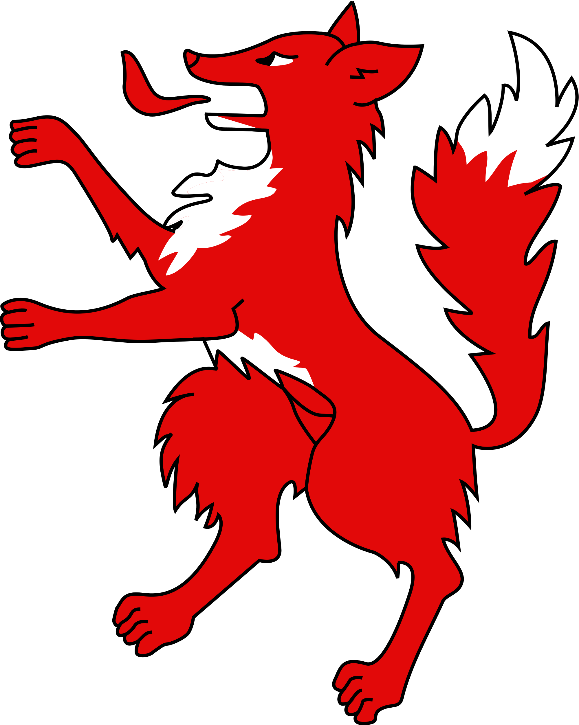 File - Renard Héraldique - Coat Of Arms Fox (2000x2505)
