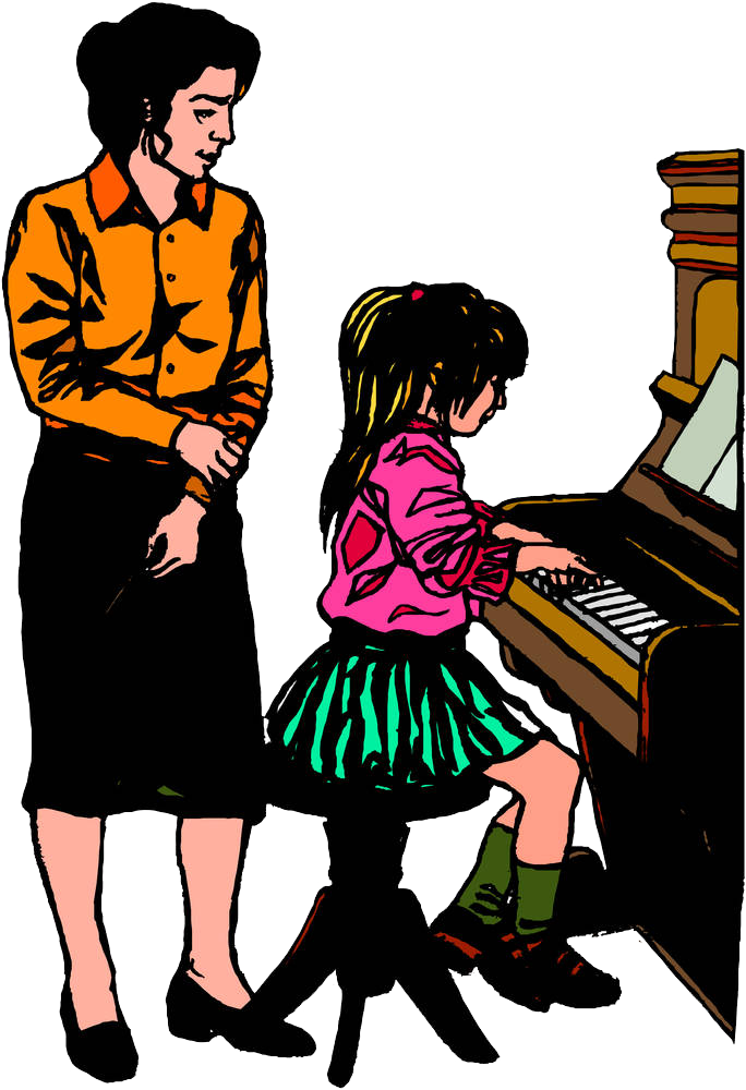 Student The Piano Lesson Teacher Clip Art - Student The Piano Lesson Teacher Clip Art (684x1000)