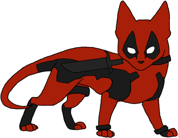 Deadpool Cat By Catsintheclouds - Deadpool Cat (640x480)