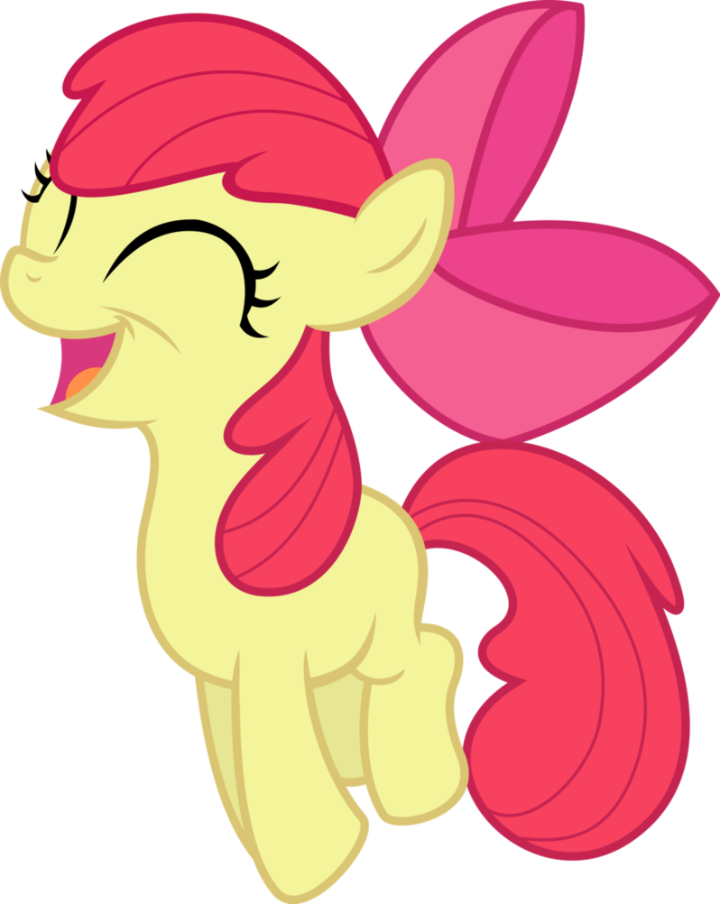Applebloom's Happy Hop By Emedina13 - Mlp Apple Bloom Happy (798x1002)