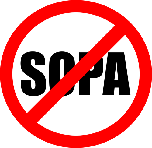 Stop Online Piracy Act Signo Vector Imagen - Plain White T Shirts (500x486)