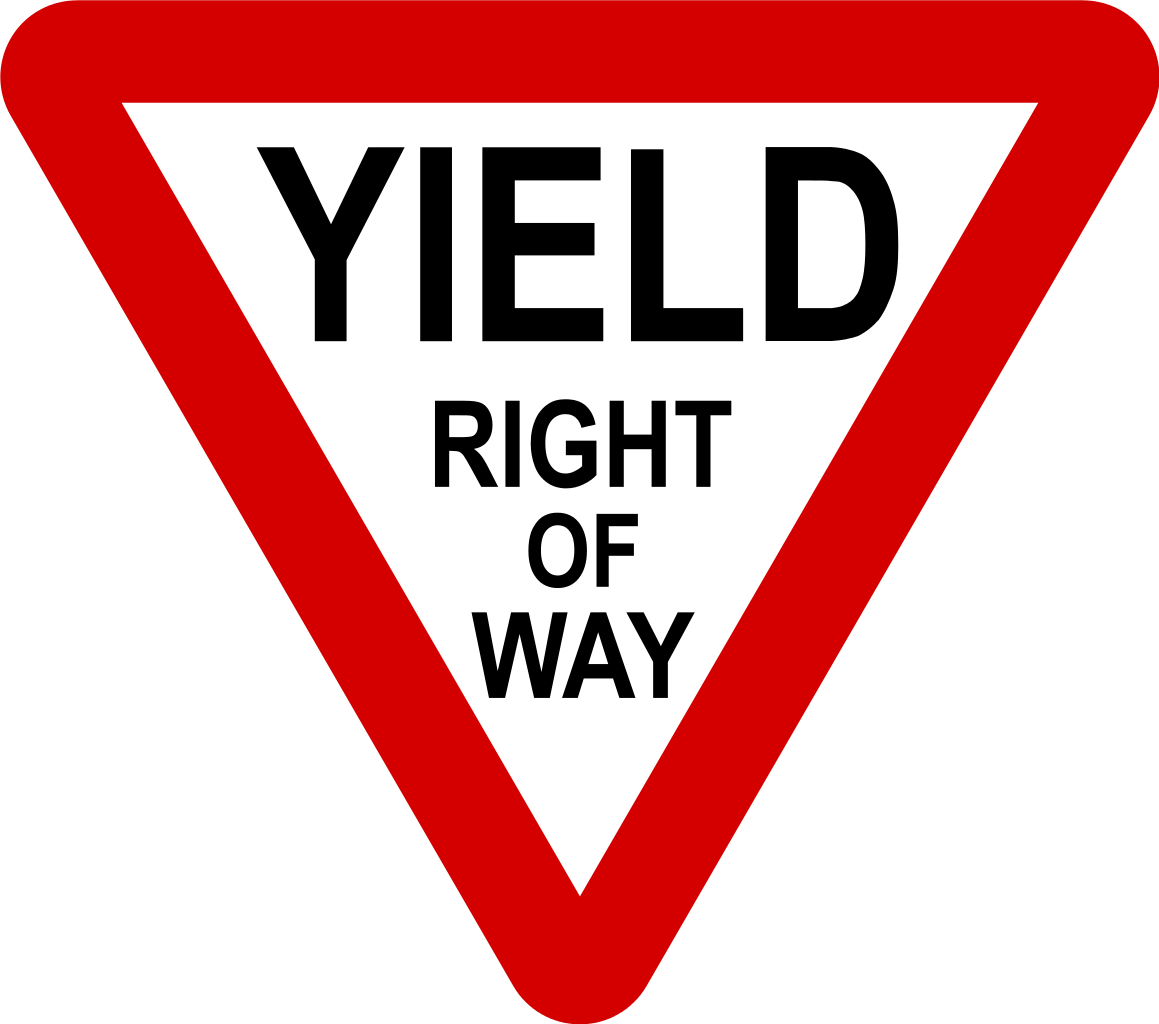 Yield Sign Right Of Way Stop Sign Traffic Sign United - Road Signs Yield (1159x1024)