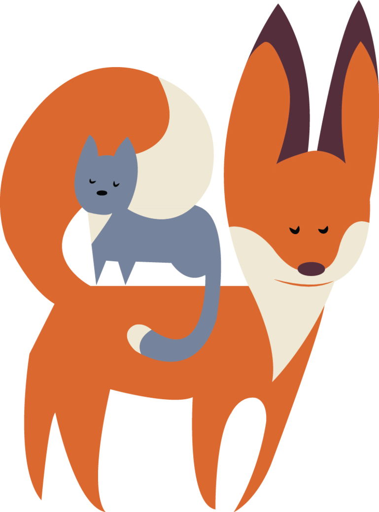 Fox Clipart Cat - Fox And Cat Clipart (769x1039)