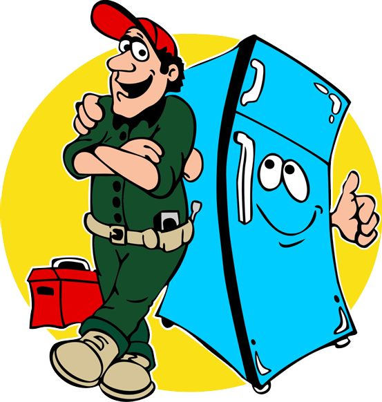 Our Refrigerator Service Centre Is Fully Private Refrigerator - Appliance Repairman Clipart (553x582)
