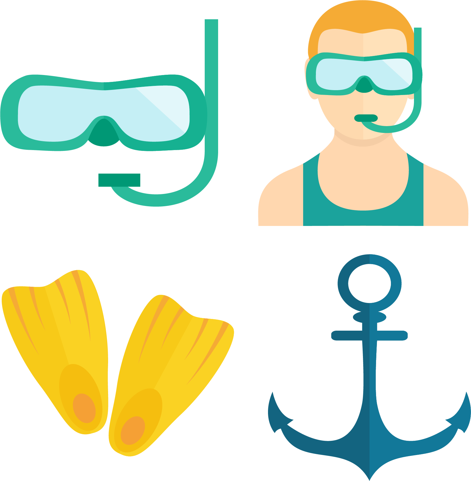 Underwater Diving Free-diving Diving Mask Clip Art - Underwater Diving Free-diving Diving Mask Clip Art (1652x1686)