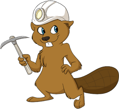 Beaver Cartoon - Beaver Miner (400x400)