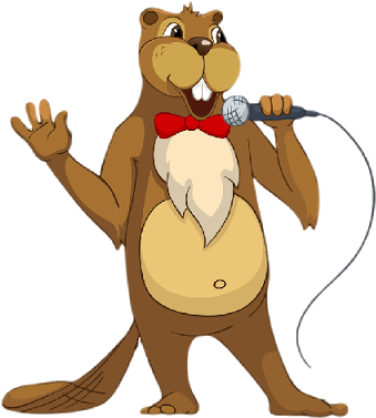 Beaver Cartoon Images - Singing Beaver (400x400)