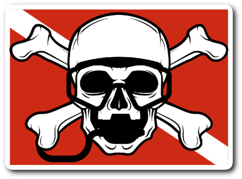 Skull And Crossbones Scuba Diving Flag - Diver Down Flag (500x500)