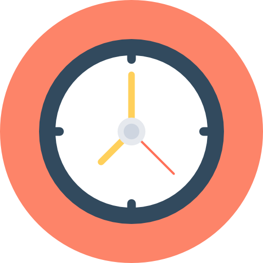Time And Date Icon - Clock Flat Icon Png (512x512)