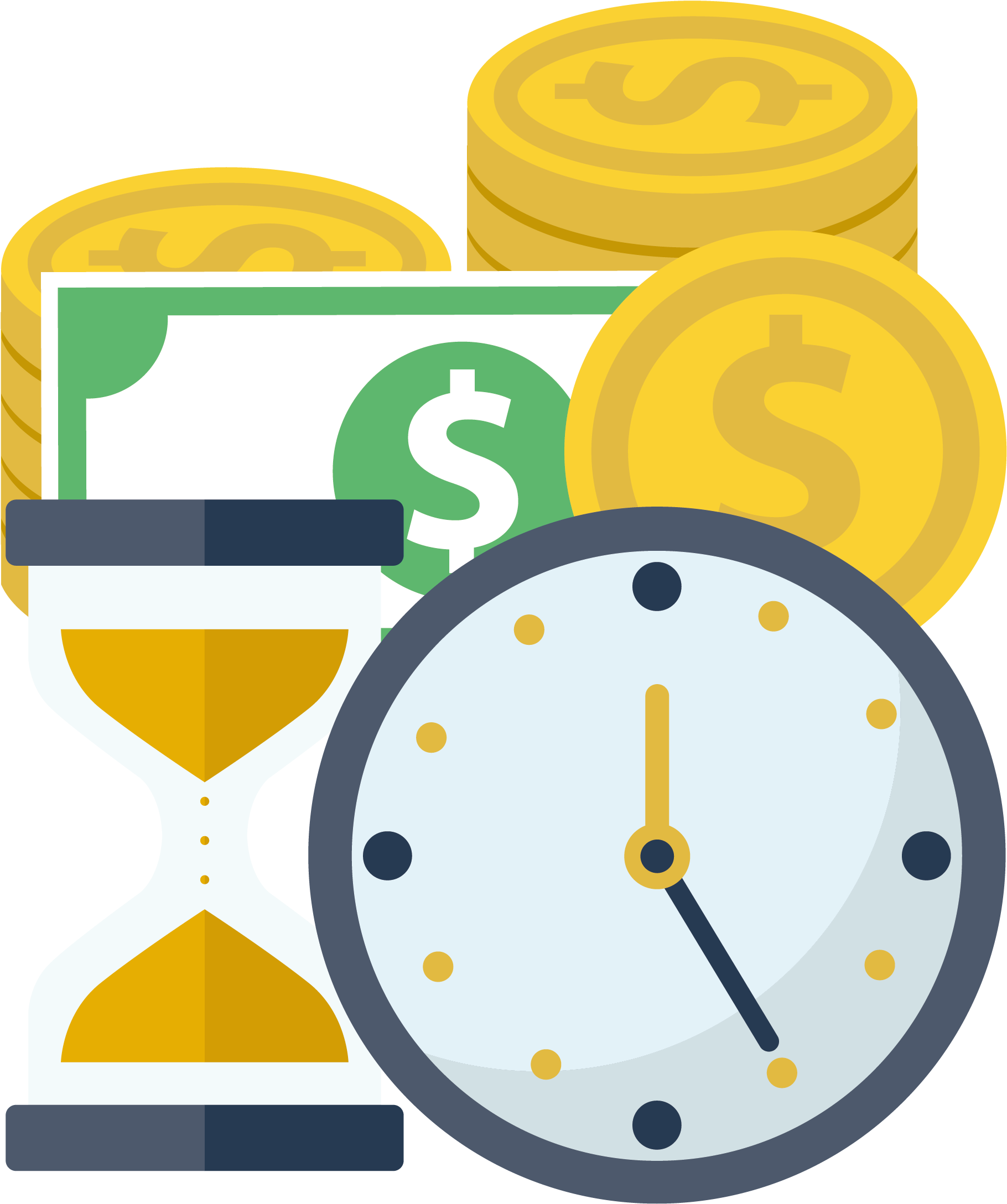 Time Value Of Money Flat Design Finance - Tax Saving Mutual Funds (2917x2917)