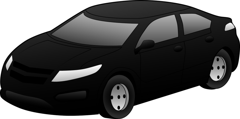 Car Clipart Black And White - Black Car Clipart (830x414)