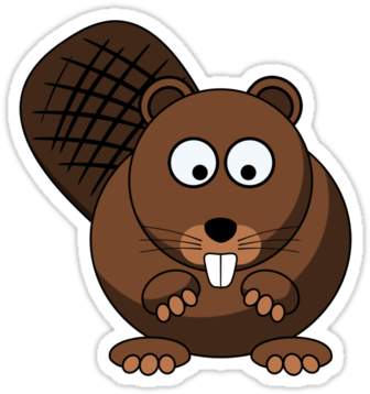 Cartoon Beaver P Sticker - Beaver Cartoon (375x360)