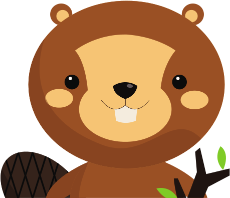 Cute Beaver Cartoon - Castor Animado (550x483)
