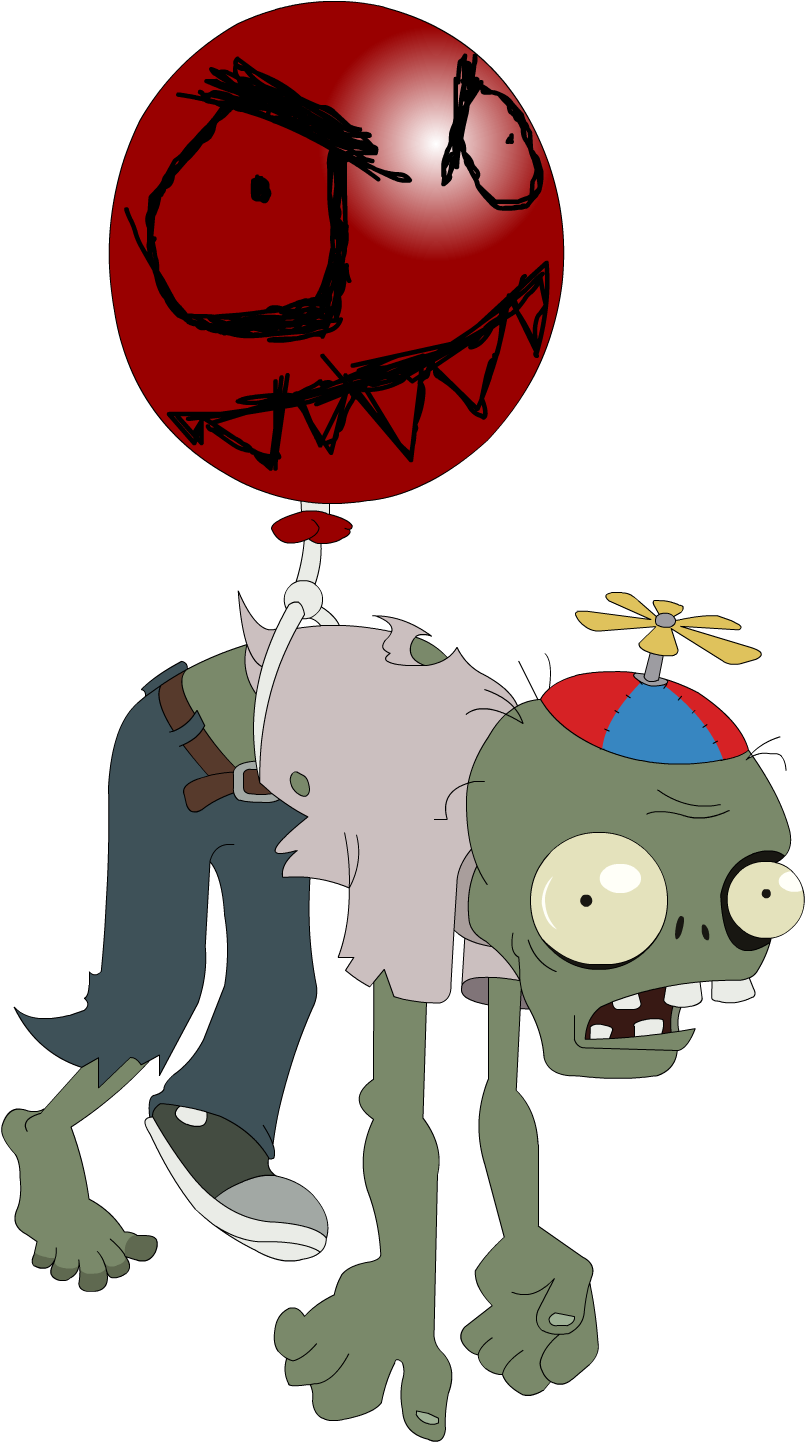 Zombie Clipart Red - Plants Vs Zombies Balloon (900x1500)